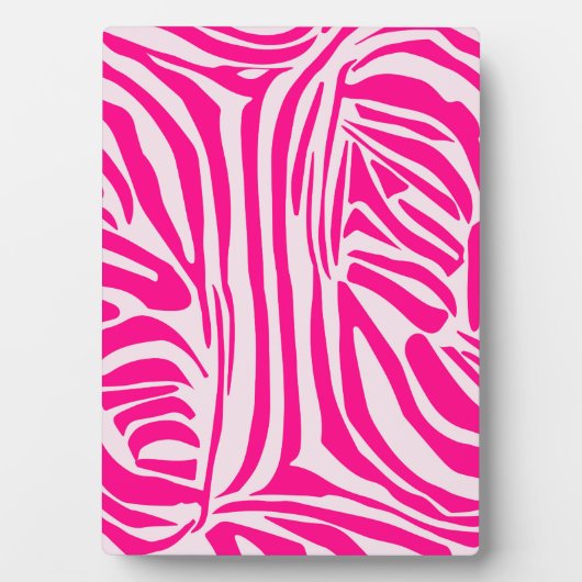 Roze zebraprintpatroon fotoplaat (voorkant)