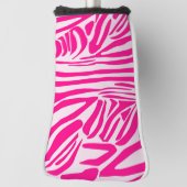 Roze Zebraprintpatroon Golfheadcover (Draai 90)