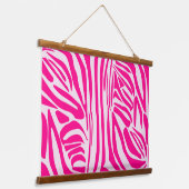 Roze zebraprintpatroon hangend wandkleed (Gebogen)