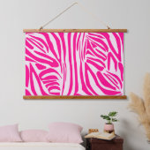 Roze zebraprintpatroon hangend wandkleed (Slaapkamer)