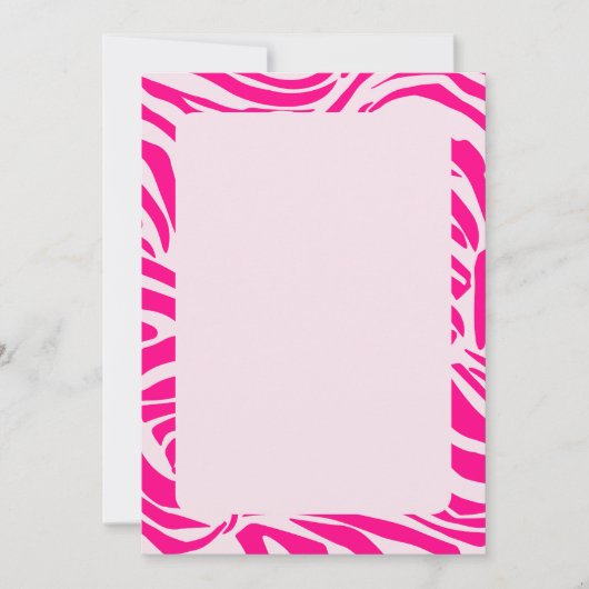 Roze zebraprintpatroon kaart (Voorkant)