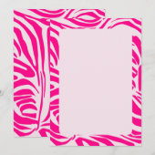 Roze zebraprintpatroon kaart (Voorkant / Achterkant)