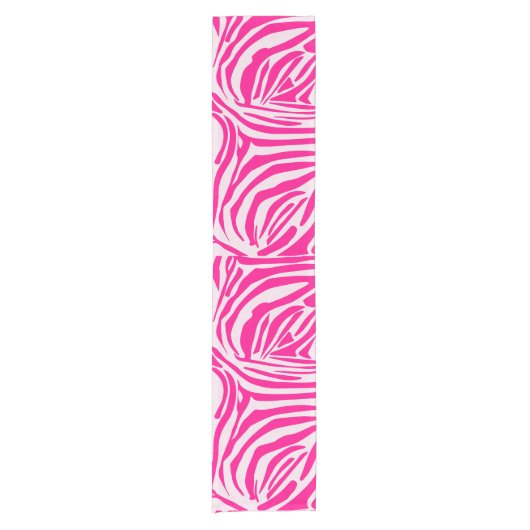 Roze zebraprintpatroon korte tafelloper (Voorkant)