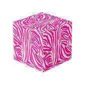 Roze zebraprintpatroon kubus (Achter hoekig)