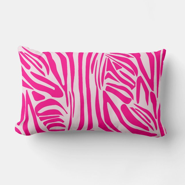 Roze zebraprintpatroon kussen (Voorkant)