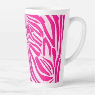 Roze zebraprintpatroon latte mok