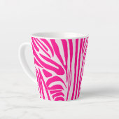 Roze zebraprintpatroon latte mok (Linkerhoek)