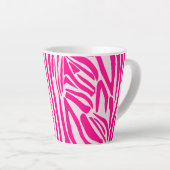 Roze zebraprintpatroon latte mok (Rechterhoek)