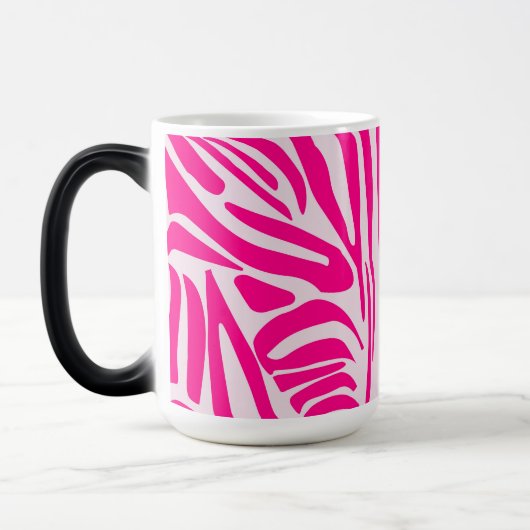 Roze zebraprintpatroon magische mok (Links)