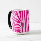Roze zebraprintpatroon magische mok (Voorkant links)