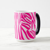 Roze zebraprintpatroon magische mok (Voorkant rechts)