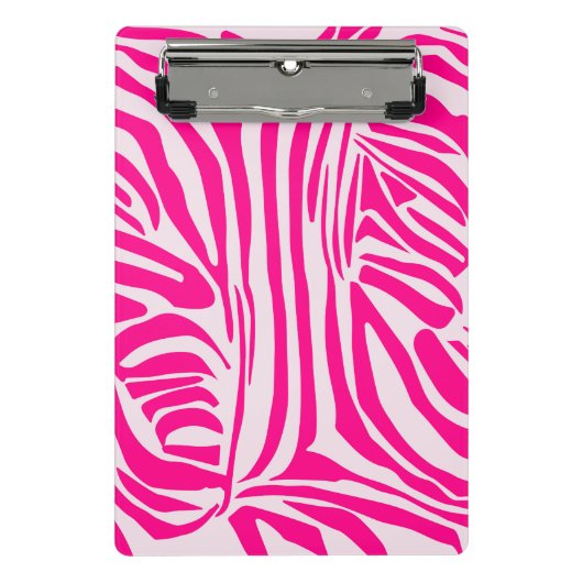 Roze zebraprintpatroon mini klembord (Voorkant)