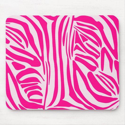 Roze zebraprintpatroon muismat (Voorkant)