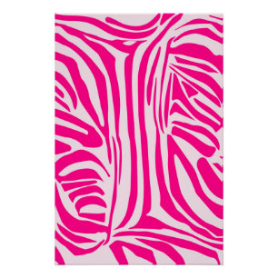 Roze zebraprintpatroon perfect poster