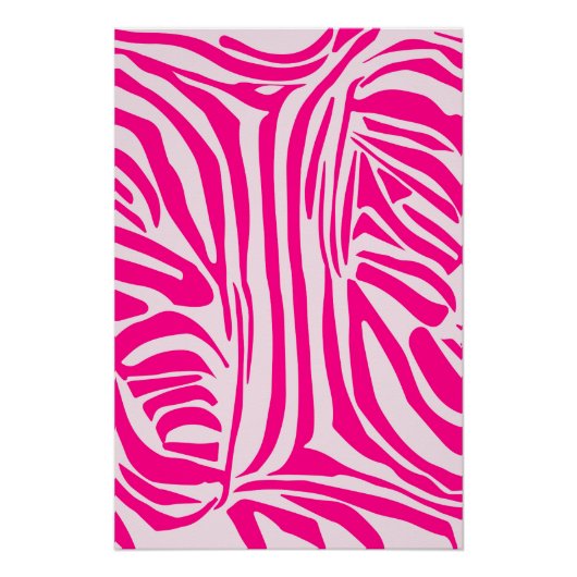 Roze zebraprintpatroon perfect poster (Voorkant)