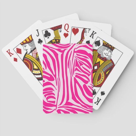 Roze Zebraprintpatroon Pokerkaarten (Achterkant)
