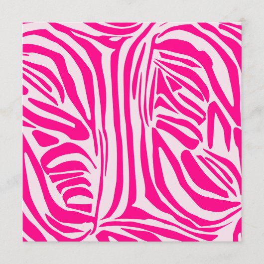 Roze zebraprintpatroon programmakaart (Voorkant)