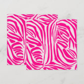 Roze zebraprintpatroon programmakaart (Voorkant / Achterkant)