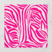 Roze zebraprintpatroon programmakaart (Achterkant)