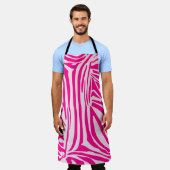 Roze zebraprintpatroon schort (Gedragen)