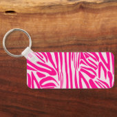 Roze zebraprintpatroon sleutelhanger (Achterkant)