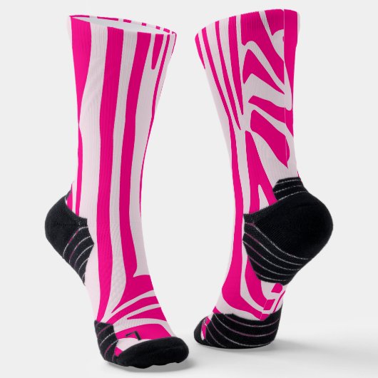 Roze zebraprintpatroon sokken (Gebogen)
