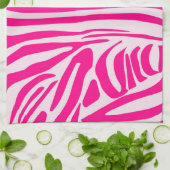 Roze zebraprintpatroon theedoek (Gevouwen)