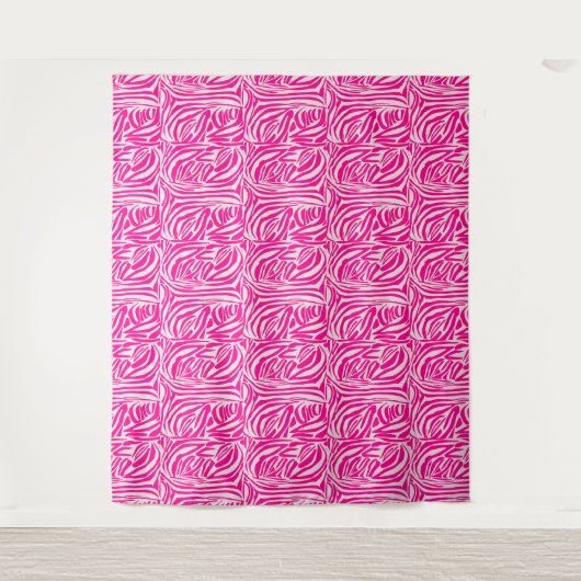 Roze zebraprintpatroon wandkleed (Voorkant)