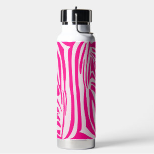 Roze zebraprintpatroon waterfles