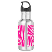 Roze zebraprintpatroon waterfles (Achterkant)
