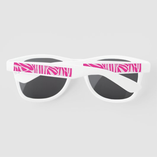Roze zebraprintpatroon zonnebrillen (Achterkant)
