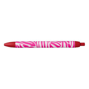Roze zebraprintpatroon zwarte inkt pen
