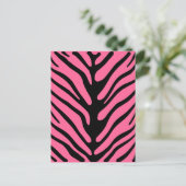 Roze zebrastripes briefkaart (Staand voorkant)