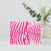 Roze zebrastripes briefkaart (Staand voorkant)