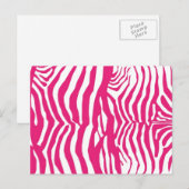 Roze zebrastripes briefkaart (Voorkant / Achterkant)