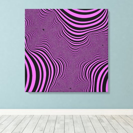 Roze zebrastripes canvas afdruk (Insitu (Houten vloer))