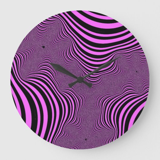 Roze zebrastripes grote klok (Voorkant)