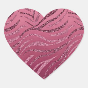 Roze zebrastripes hart sticker