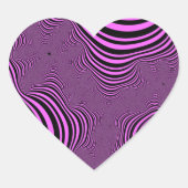 Roze zebrastripes hart sticker (Voorkant)