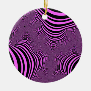 Roze zebrastripes keramisch ornament