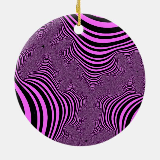 Roze zebrastripes keramisch ornament (Achterkant)