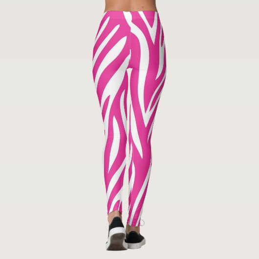 Roze zebrastripes leggings (Achterkant)