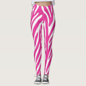 Roze zebrastripes leggings (Voorkant)