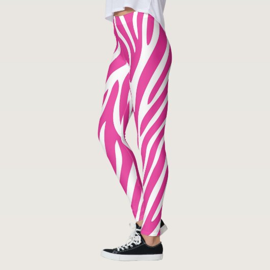 Roze zebrastripes leggings (Links)