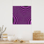 Roze zebrastripes poster (Keuken)
