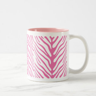 Roze zebrastripes tweekleurige koffiemok