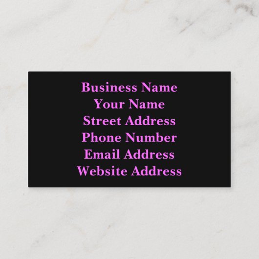 Roze zebrastripes visitekaartje (Achterkant)