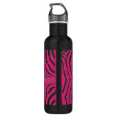 Roze zebrastripes waterfles  (Achterkant)