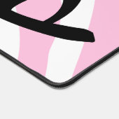 Roze zebrastrips met zwarte schoen bureaumat (Hoek)