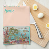 roze Zee - Aangepast winkelcentrum voor leven op Theedoek (Quarter Fold)